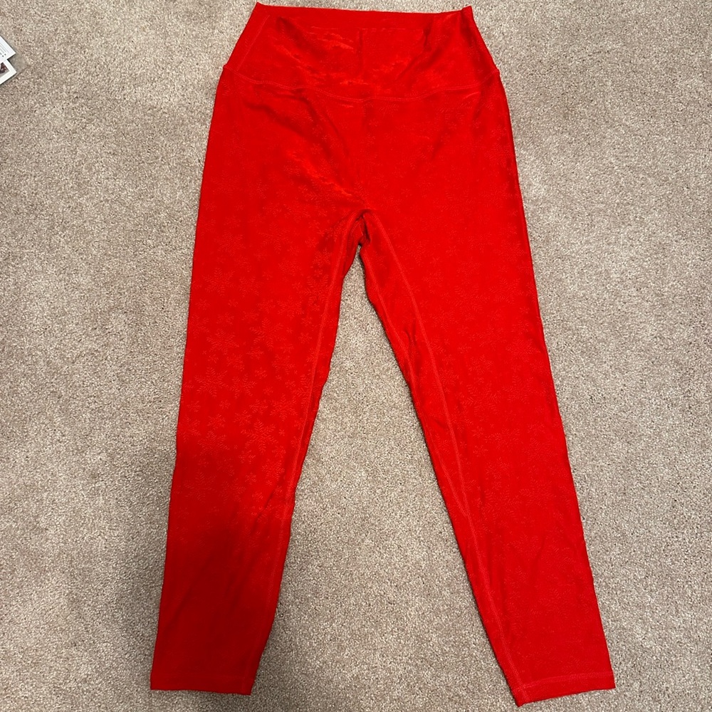 Zyia Active Limited Edition Red Snowflake Leggings